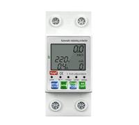 Fangxuee TUYA 63A 2P Smart Power Circuit Relay Interrupteur, Over/Under Tentage Fakage Current Protector, WiFi Energy Metter KWH