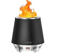 FANHAO Acier Inoxydable Brasero Bonfire et Support | Brasero Portable de sans émission de fumée, Combustion Naturelle du Bois, avec bac à Cendres Amovible | Une Combustion 120% Plus Efficace (Noir)
