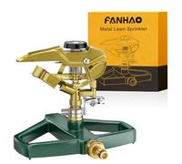 FANHAO Arroseurs pour Jardin à Impact pulsé avec Base en métal, arroseur Circulaire à Impulsion en Zinc 100% métal réglable pour pelouse et Cour, Couvre jusqu'à 540 m², Couverture à 360 degrés