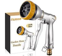 FANHAO Pistolet d'arrosage de jardin, 100% Métal, 7 Jets Réglables | Corps en métal robuste, Haute Pression, pour fleurs, plantes, voiture, terrasse et mobilier de jardin