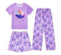 Fanient Pyjama Fille Papillon Fée Imprimé Pyjama Quotidien Fille Ensemble De Nuit 11-12 Ans