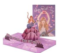 Fanimyholy Carte Pop Up Chanteuse, Carte Anniversaire 3D, Car-te Anniversaire Pop Up, Tour du Monde Sculpture en Papier Tridimensionnelle, Cadeau Surprise pour les Amis, les Amateurs de Musique