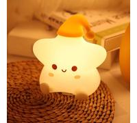 Fanimyholy Étoilée Veilleuse pour Enfants, Star Lampe pour Bébé, Veilleuse Bébé en Silicone 7 Couleurs, Rechargeable via USB, Surface Douce au Toucher, éclairage Tamisé pour Bercer les Enfants
