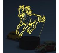 Fanimyholy Veilleuse Cheval pour Enfant,3D Lampe Cheval, Veilleuses pour Enfants, 16 Couleurs à Commutation Libre, Alimentation par USB et Batterie, Interrupteur à Effleurement, Cadeau Surprise