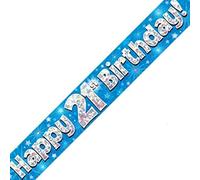 Fanion en aluminium pour 21e anniversaire Bleu 21 ans
