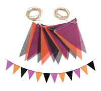 Fanion en toile de jute coloré Drapeaux multicolores Fanions Installation facile Décoration pour activités de plein air Hanpes Triangle Festival Décoration