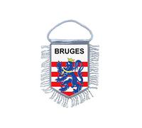 fanion mini drapeau pays voiture decoration souvenir blason bruges belgique