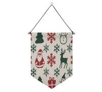 Fanions de Noël à suspendre avec barre télescopique, motif bonhomme de neige, rouge, vert, pour fête en plein air, dernière intervention, décoration de fête pour l'intérieur et l'extérieur