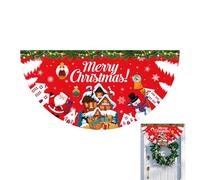 Fanions de vacances - Bannière de Noël en forme de demi-éventail, décoration festive à suspendre - Décoration intérieure et extérieure saisonnière pour fêtes, cheminée, cour, jardin, remise de diplôme
