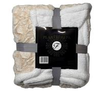 Fanititex Plaid Polaire Sherpa à Effet Côtelé, Double Face, Chaud, Ultra Doux et Moelleux - L'accessoire idéal pour réchauffer Vos soirées d'hiver - 160x210 cm - Plusieurs Coloris Disponibles (Crème)