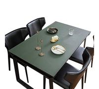 FANIVIN Nappe en PU Double Face Tapis de Table Protection des Plateaux de Table Résiste à l'eau et aux Taches Facile à Nettoyer Vert foncé + Gris Taille 40 * 140cm