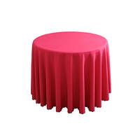 FANIVIN Nappe Ronde Lavable en Machine Peut être utilisé dans Les hôtels, Les banquets de Mariage et Autres Occasions Rose Rouge Diamètre 240cm