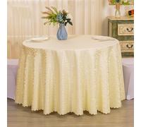 FANIVIN Nappe Ronde Lavable en Machine Peut être utilisé dans Les hôtels, Les banquets de Mariage et Autres Occasions Jaune Clair Diamètre 260cm