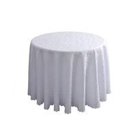 FANIVIN Polyester Nappe Ronde Famille Hôtels Banquets Mariage Occasions Lavable en Machine Blanc Diamètre 260cm