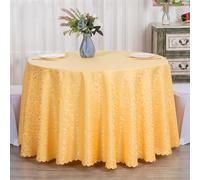 FANIVIN Polyester Nappe Ronde Famille Hôtels Banquets Mariage Occasions Lavable en Machine Jaune Diamètre 240cm