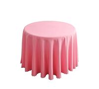 FANIVIN Polyester Nappe Ronde Famille Hôtels Banquets Mariage Occasions Modèle Simple Lavable en Machine Rose Diamètre 180cm