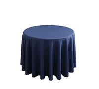 FANIVIN Polyester Nappe Ronde Famille Hôtels Banquets Mariage Occasions Modèle Simple Lavable en Machine Bleu foncé Diamètre 240cm