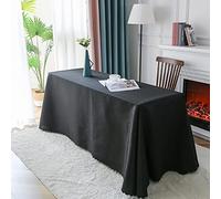 FANIVIN Polyester Nappe Ronde Famille Hôtels Banquets Mariage Occasions Modèle Simple Lavable en Machine Noir 200 * 260cm