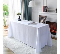 FANIVIN Polyester Nappe Ronde Famille Hôtels Banquets Mariage Occasions Modèle Simple Lavable en Machine Blanc 160 * 240cm
