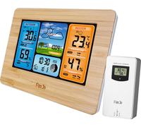 FanJu FJ3373 Station Météo Numérique Multifonction Réveil LCD Météo intérieure extérieure Baromètre Thermomètre Hygromètre avec capteur extérieur Cordon d'alimentation USB
