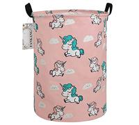 FANKANG Grand panier à linge, bac de rangement pour jouets, chambre d'enfant, domicile, en toile, pliable, revêtement en polyéthylène étanche (licorne nuages)