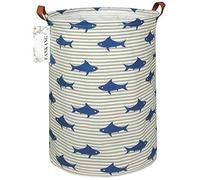 FANKANG Grand panier à linge, bac de rangement pour jouets, chambre d'enfant, domicile, en toile, pliable, revêtement en polyéthylène étanche, pour enfants, filles, garçons (requin)