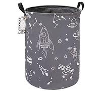 FANKANG Grand panier à linge, bac de rangement pour jouets, chambre d'enfant, domicile, panier cadeau, en toile, pliable (gris espace)