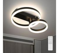 FANLG Plafonnier LED dimmable, 40cm Moderne Luminaire Plafonniers 22W 2200LM Plafonnier chambre Lampe de Plafond per Salon Chambre Couloir Cuisine Balcon, Noir