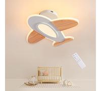 FANLG Plafonnier LED enfant, 40W 50cm Plafonnier avion créatif dimmable 3000K-6000K Lampe plafond de chambre à coucher Garçon plafonnier led moderne avec télécommande, chambre enfant,chambre bébé