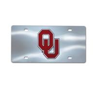 FANMATS 24527 Oklahoma Sooners Stainless Steel Front License Plate with Large 3D Molded Team Metal Emblem