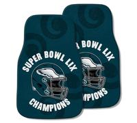 FANMATS 46242 2024-25 Super Bowl LIX Champions - Philadelphia Eagles Lot de 2 tapis de voiture | Vert | 43,2 x 68,6 cm | Logo des champions du Super Bowl LIX