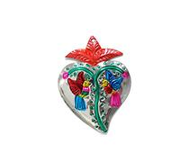 FANMEX - Fantastik - Coeur ex-voto Traditionnel - Coeur de Laiton Mexicain (Argent)