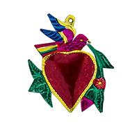 FANMEX - Fantastik - Coeur ex-voto Traditionnel - Coeur de Laiton Mexicain (Colibri lauréat)