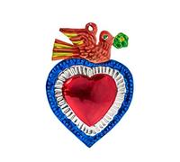 FANMEX - Fantastik - Coeur ex-voto Traditionnel - Coeur de Laiton Mexicain (Colombe)