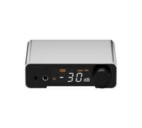 Fanmusic TOPPING DX1 II DAC & amplificateur pour casque compatible gaming avec décodeur ES9039Q2M de 3e génération, XMOS XU-316 avec télécommande (Argent)