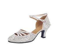 FannBiatty Chaussures Danse Latine Femme Talon Bout Fermé Entrainement Heels Dance Shoes Mode Salsa Talon Haut Salle De Bal Confort Tango Chaussure De Pratique Fête Chacha Escarpins Petit Talon