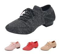 FannBiatty Chaussures de Sport Jazz pour Femmes Moderne Chaussures d'entraînement à la Danse de Dance de Marche Sportive de Zumba Athletic à Lacets Maille Fitness Femme Sneakers