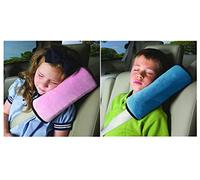 Fannuoncc Lot de 2 coussins de protection pour ceinture de sécurité de voiture, épaulettes, ajustables, pour enfants (bleu/rose)