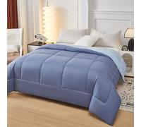 Fanny & Céline Couette Chaude 600 GSM Bicolore Réversible 240x260cm Confortable Douceur extrême MING19-2441 Bleu Marine + Bleu Ciel