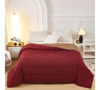 Fanny & Céline Couverture Sherpa+Microfibre Réversible 220x240cm Double Face rembourrée Super Chaude et Douce DBPV-022 Rouge