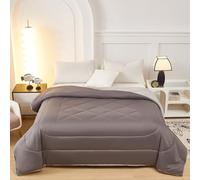 Fanny & Céline Couverture Sherp Microfibre Réversible 220x240cm Double Face rembourrée Super Chaude et Douce DBPV-019 Gris