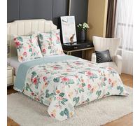 Fanny & Céline Couvre-lit Boutis épais matelassé 220x240cm avec 2 Taies 65x65cm B-1-145