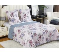 Fanny & Céline Couvre-lit Boutis épais matelassé 220x240cm avec 2 Taies 65x65cm B-1-156