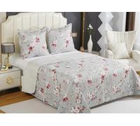 Fanny & Céline Couvre-lit Boutis épais matelassé 220x240cm avec 2 Taies 65x65cm B-1-178