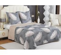 Fanny & Céline Couvre-lit Boutis épais matelassé 220x240cm avec 2 Taies 65x65cm B-1-179