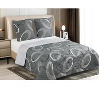 Fanny & Céline Couvre-lit Boutis épais matelassé 220x240cm avec 2 Taies 65x65cm B-1-184