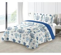 Fanny & Céline Couvre-lit Boutis épais matelassé 220x240cm avec 2 Taies 65x65cm M23-6040