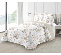 Fanny & Céline Couvre-lit Boutis épais matelassé 220x240cm avec 2 Taies 65x65cm M23-6045