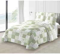 Fanny & Céline Couvre-lit Boutis épais matelassé 220x240cm avec 2 Taies 65x65cm M23-6054