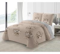 Fanny & Céline Couvre-lit Boutis épais matelassé 220x240cm avec 2 Taies 65x65cm M23-6059